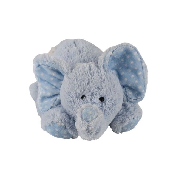 Aurora Baby Blue Elephant Plush 11" Stuffed Animal Polka Dots Embroidered Eyes - Picture 3 of 7